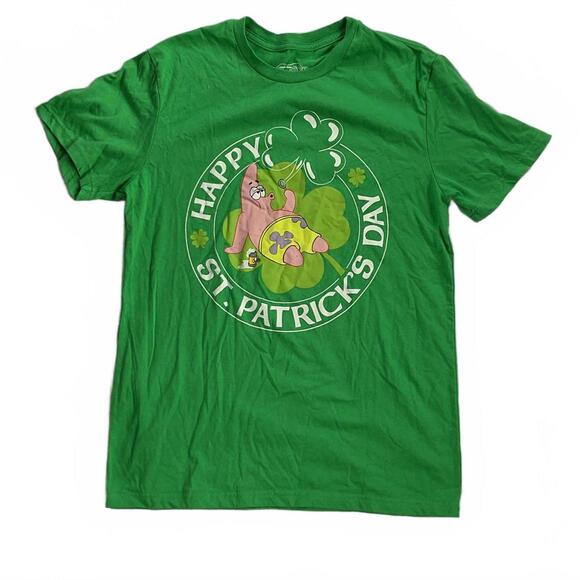 Nickelodeon Tops - Cute SpongeBob Patrick Star St. Patrick's Day Green T-Shirt Soze Medium
